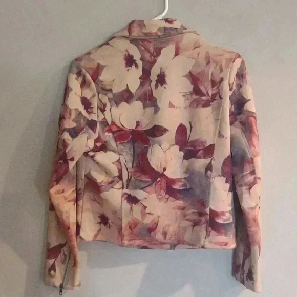 Anthropologie Solitaire faux suede autumn print zip jacket women's medium‎ - Picture 4 of 4